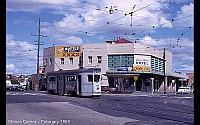 Brisbane - Stones Corner - Tram at corner Logan Rd and Old Cleveland Rd (Feb 1969)